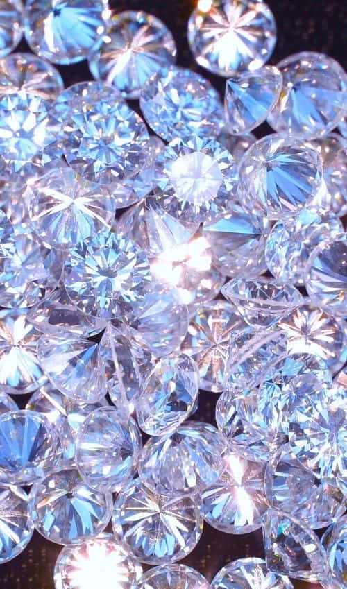 Blue Crystals On Diamond Aesthetic Wallpaper
