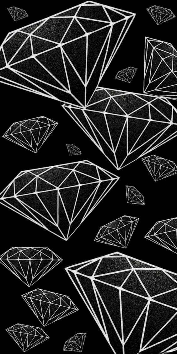 A Black And White Diamond Pattern Wallpaper