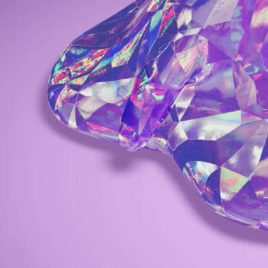 Diamond Aesthetic Shot On A Purple Surface Wallpaper