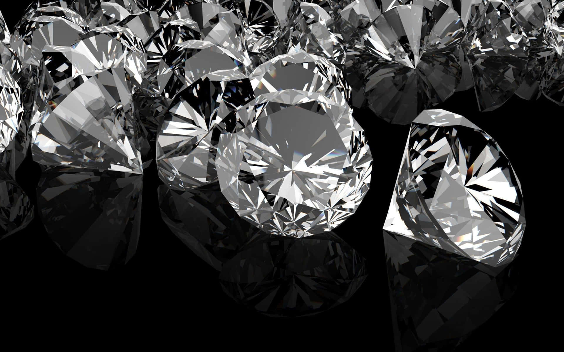 En gruppe diamanter er arrangeret på en sort baggrund Wallpaper