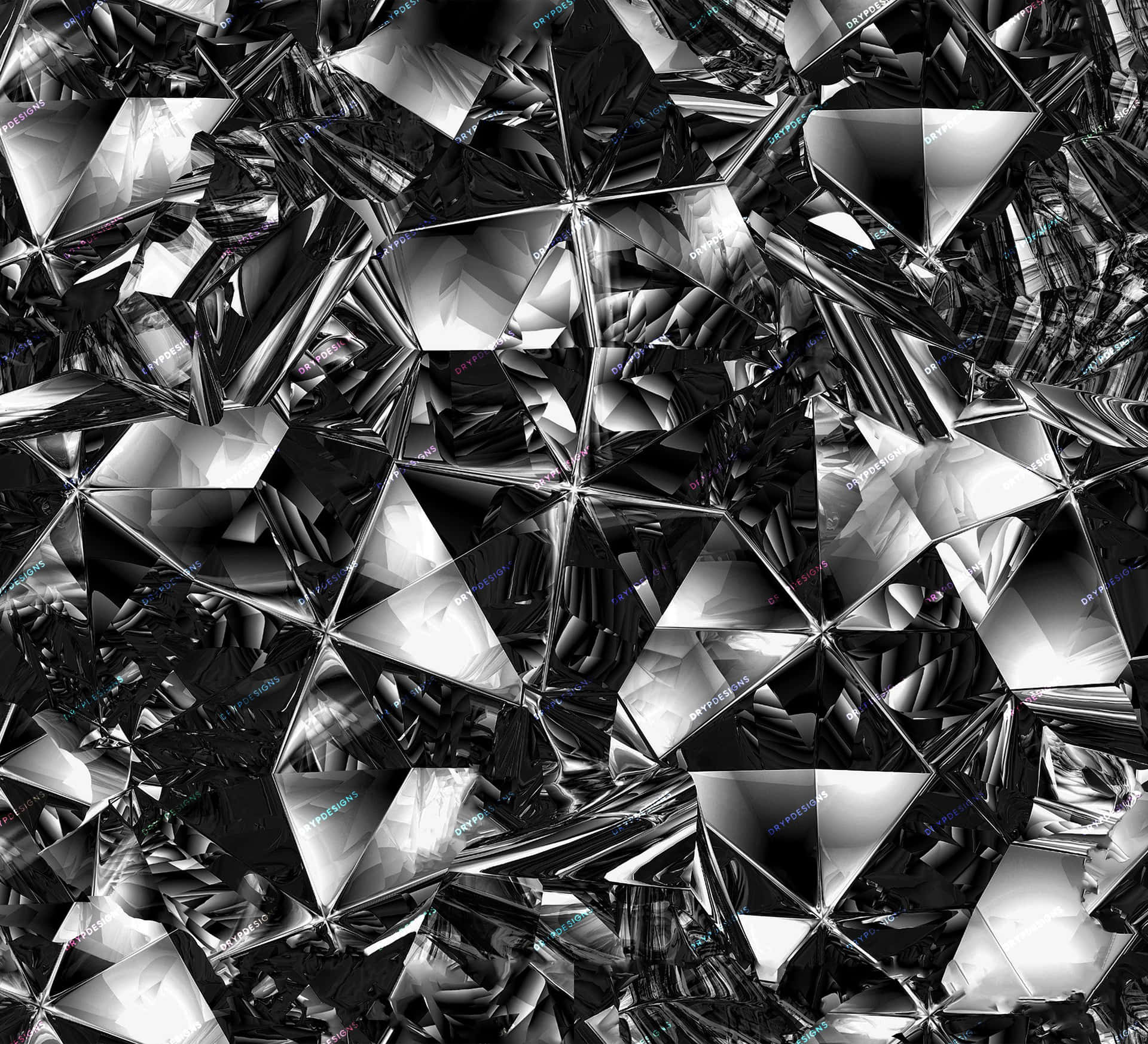 et sort-hvidt billede af et knust glasvindue Wallpaper