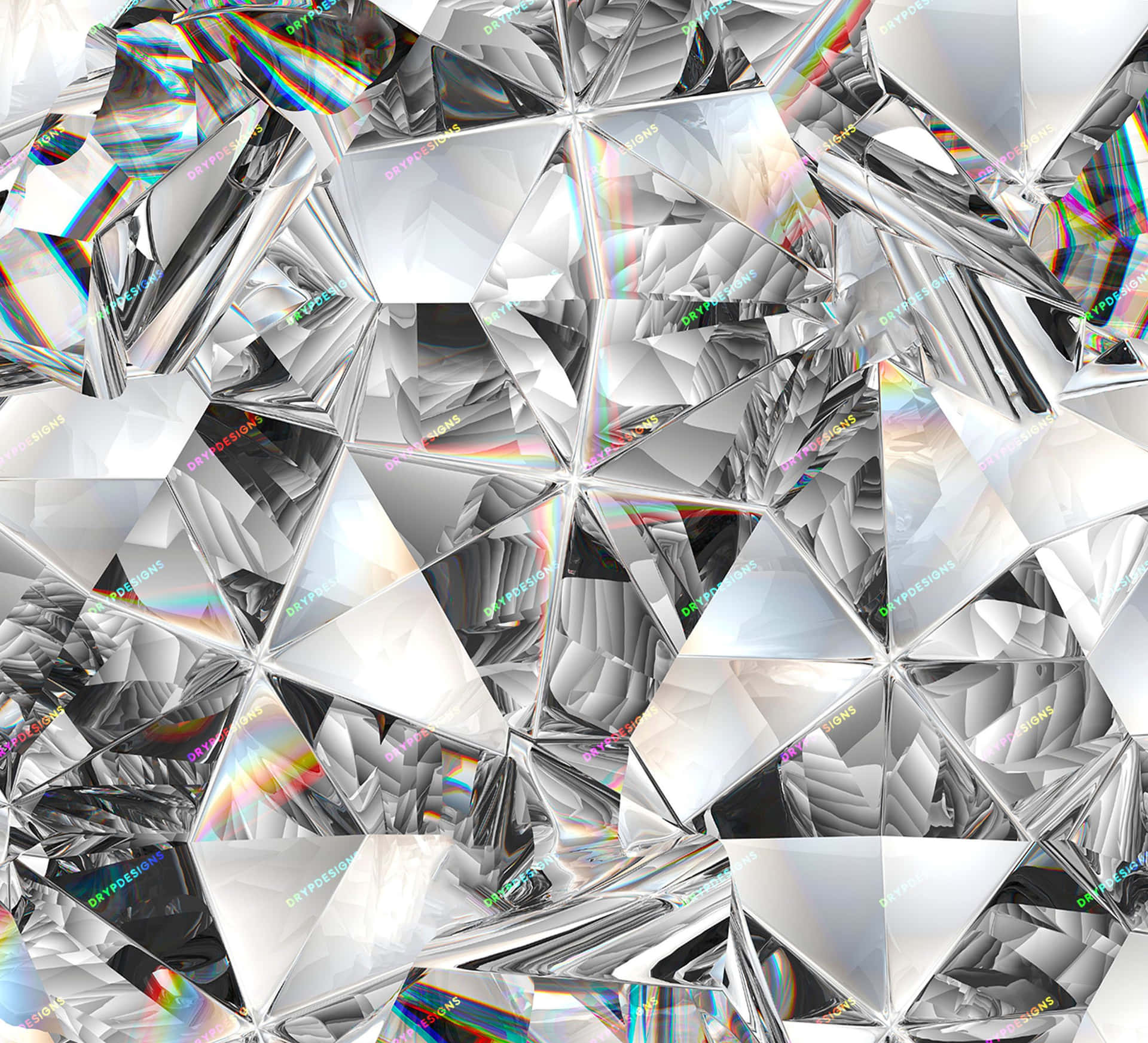 Sparkling Crystals On A Diamond Aesthetic Wallpaper