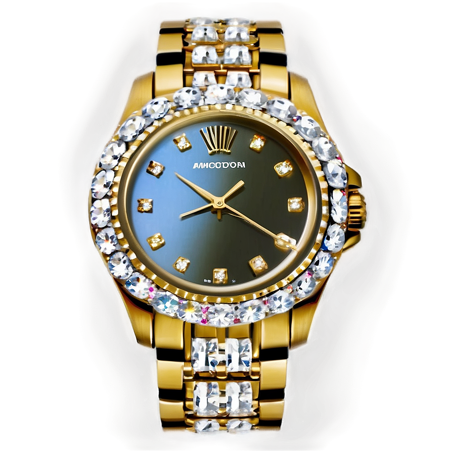 Diamond Encrusted Watch Png Pmo PNG