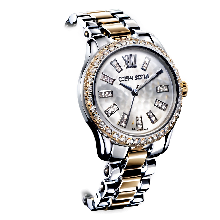 Diamond Encrusted Watch Png Qxa PNG