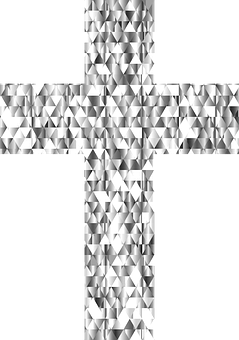 Diamond Faceted Cross Pattern PNG