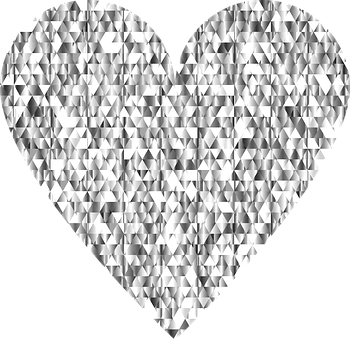 Diamond Heart Pattern Graphic PNG