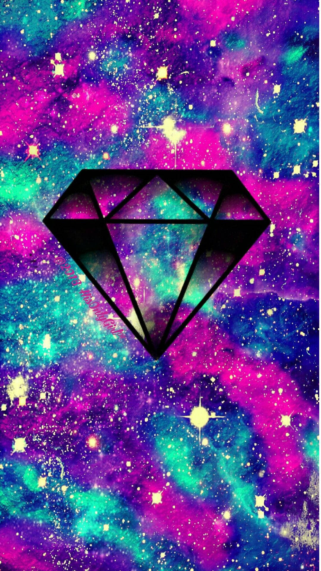 Diamond In Cute Galaxy Background