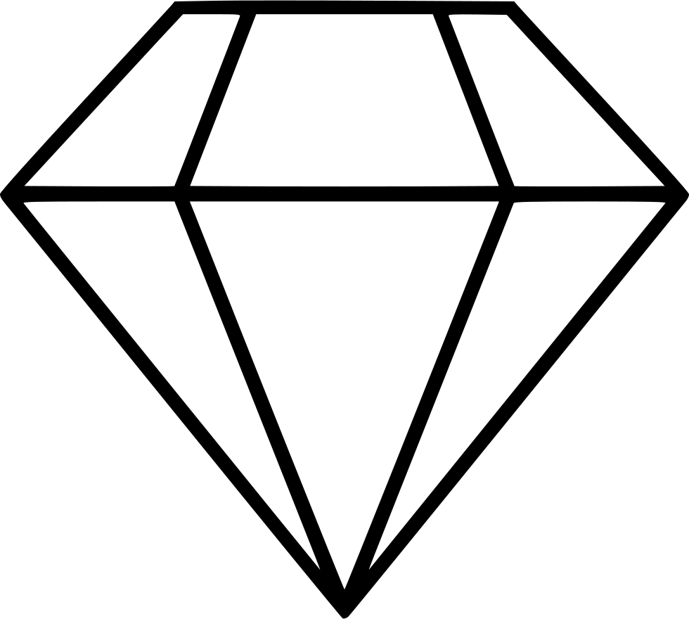 Diamond Outline Vector Illustration PNG