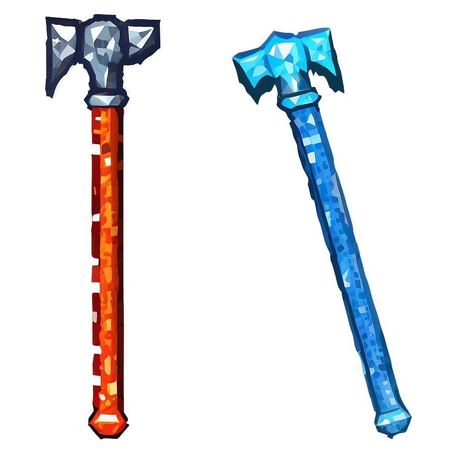 Diamond Pickaxe In Lava Png 06122024 PNG
