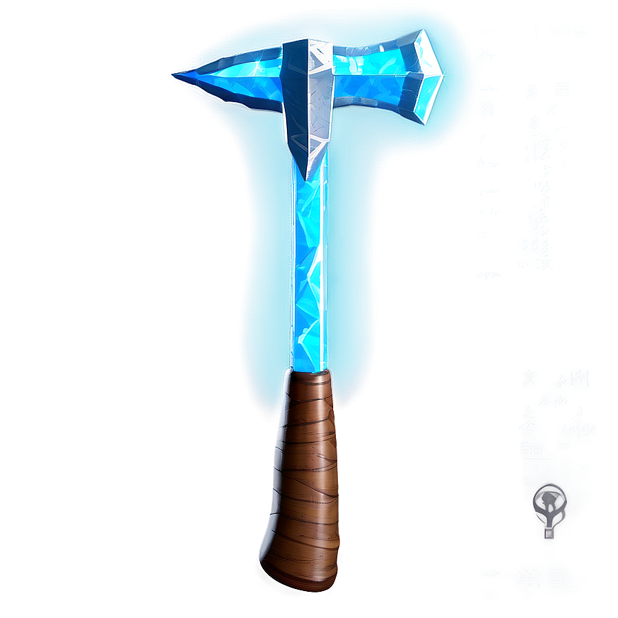 Diamond Pickaxe With Blue Glow Png Rtx56 PNG
