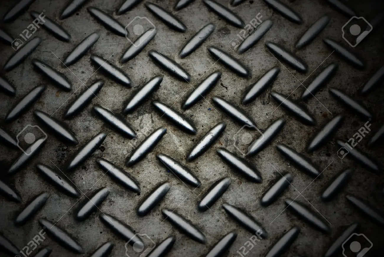 Close-up of silver diamond plate pattern aluminum Wallpaper