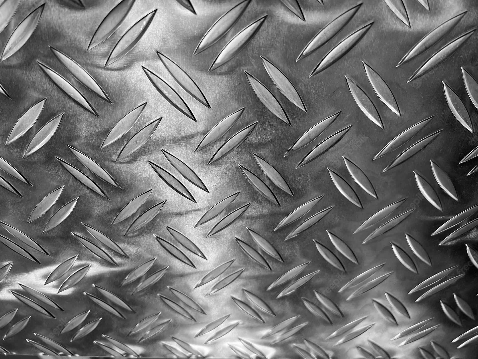 Einenahaufnahme Einer Metallplatte Mit Einem Muster. Wallpaper