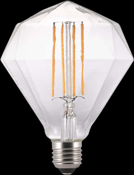 Diamond Shaped L E D Filament Bulb PNG