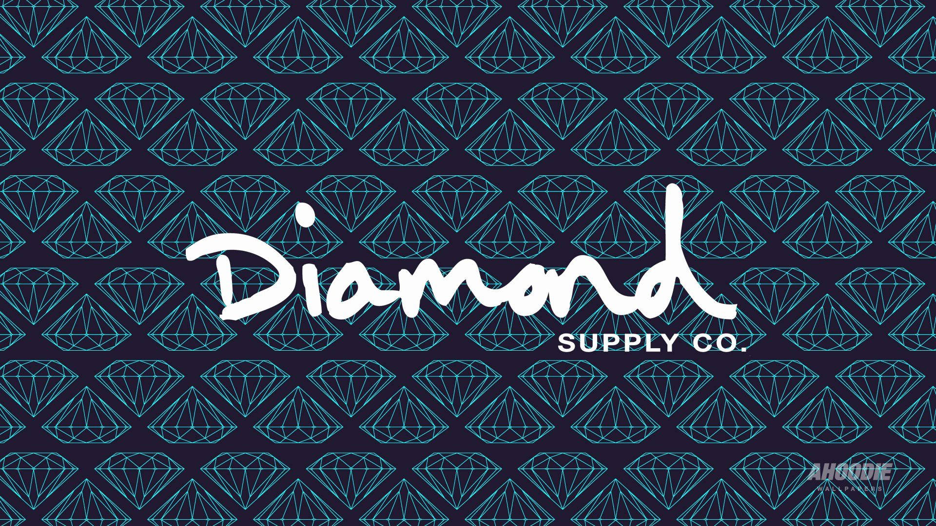 Diamond Supply Co Blue Pattern Wallpaper