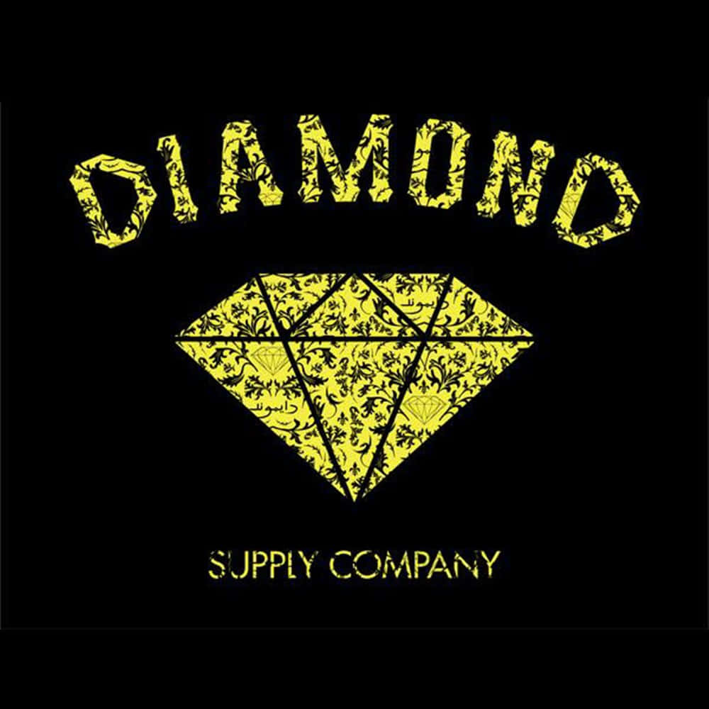 Logoda Diamond Supply Co. Impressão Em Ouro. Papel de Parede