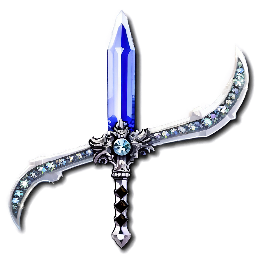 Diamond Sword With Crystal Handle Png Qae PNG