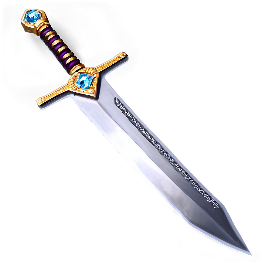 Diamond Sword With Leather Grip Png 05252024 PNG