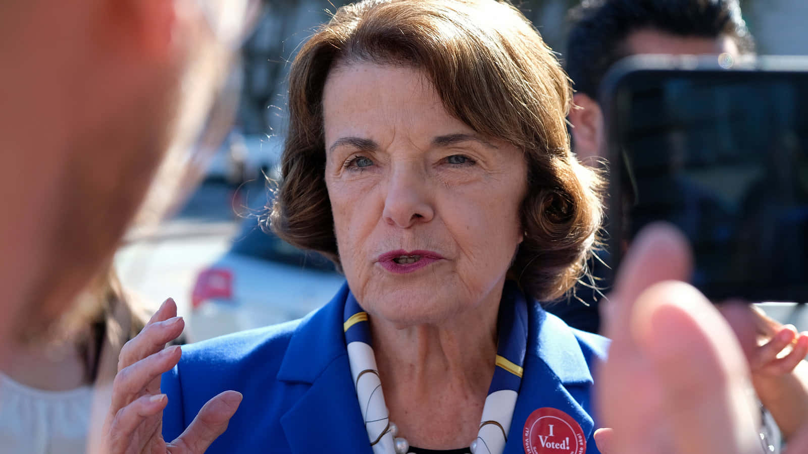 Dianne Feinstein Interviewed By The Media Wallpaper