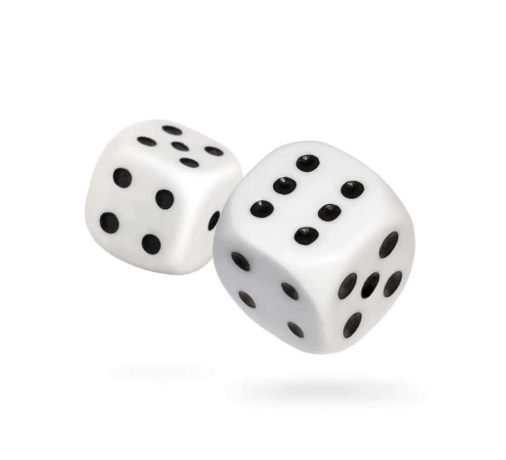 Two White Dice On A White Background