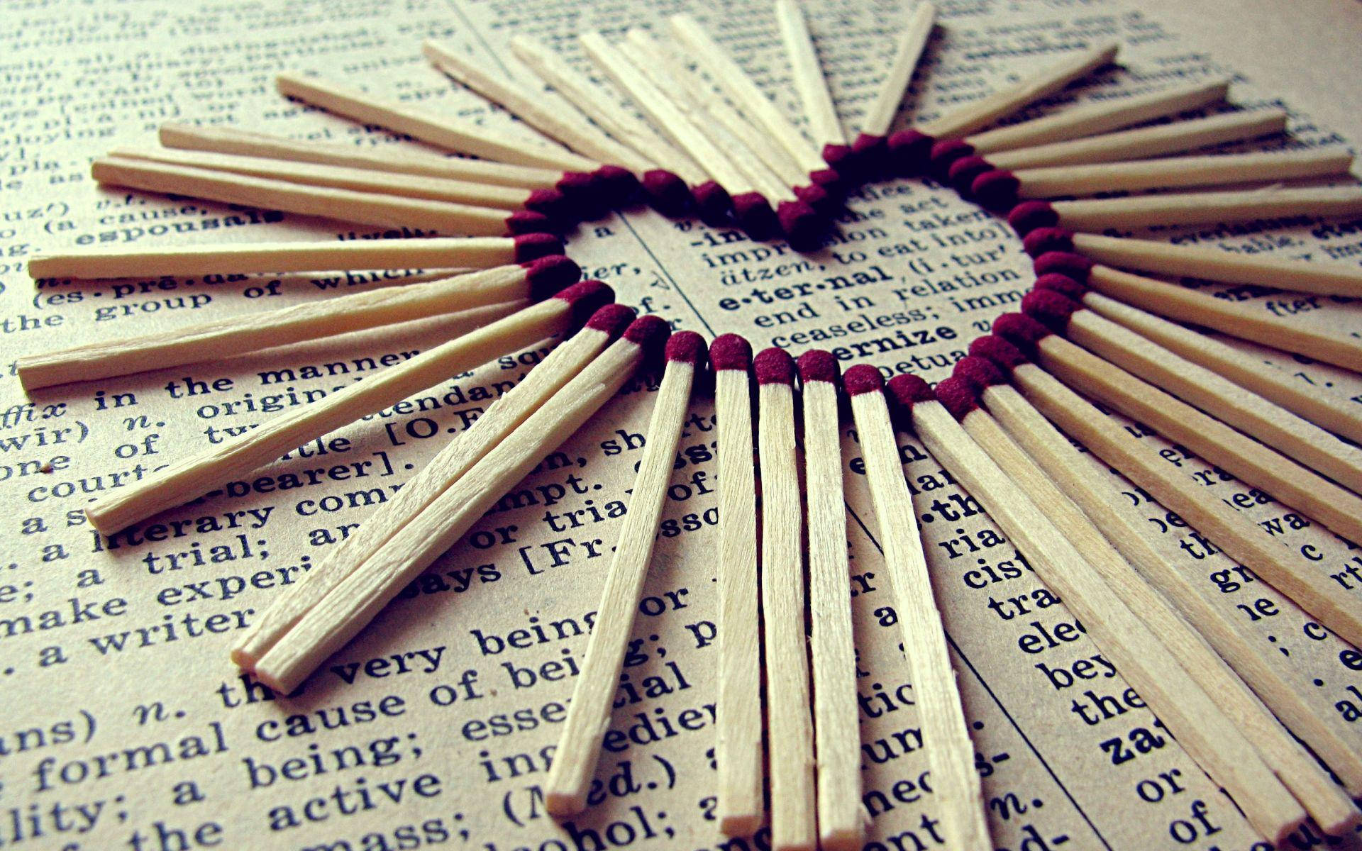 Dictionary With Heart Matches Wallpaper