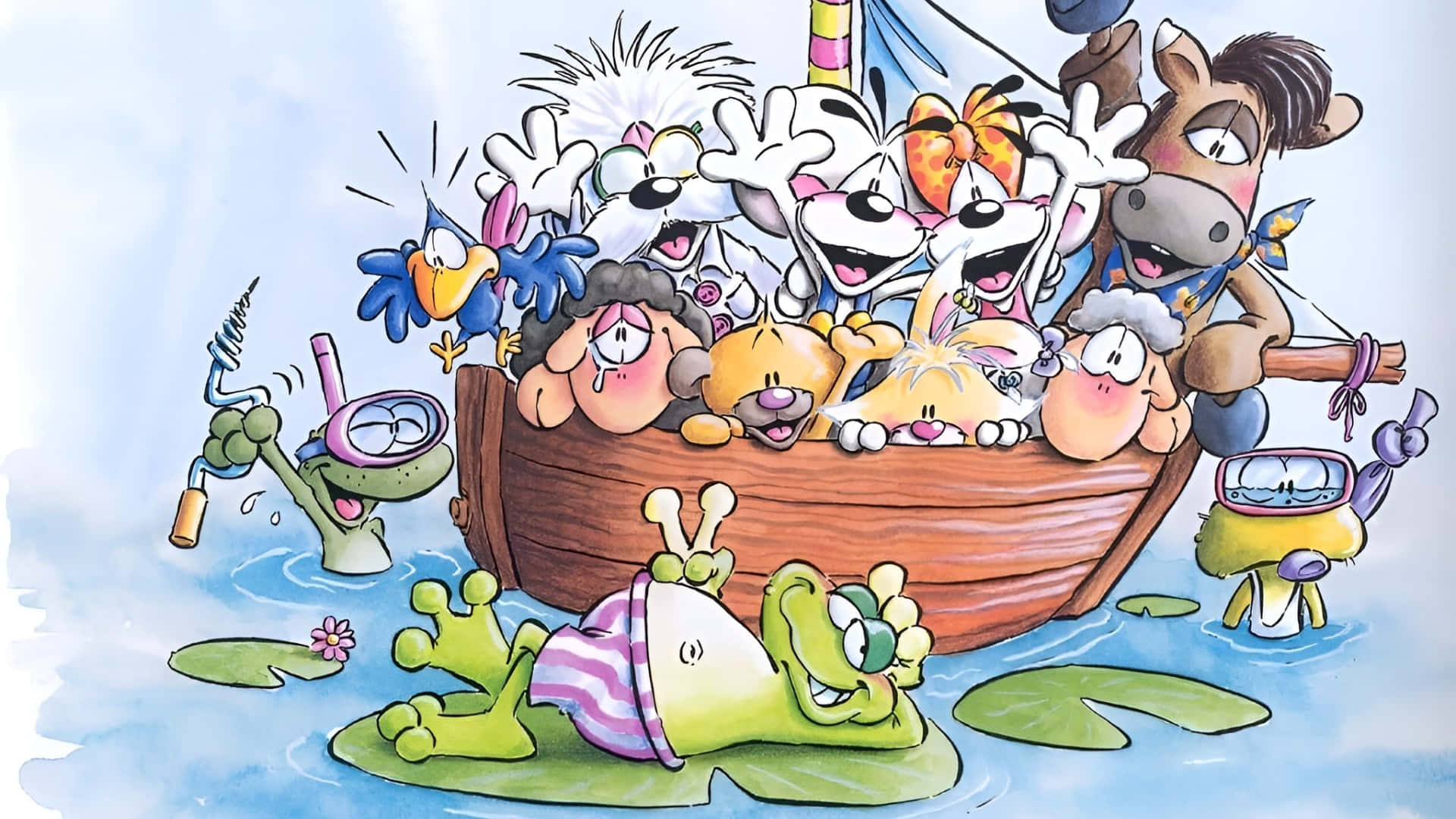 Aventura En Barco De Diddl Y Amigos Fondo de pantalla