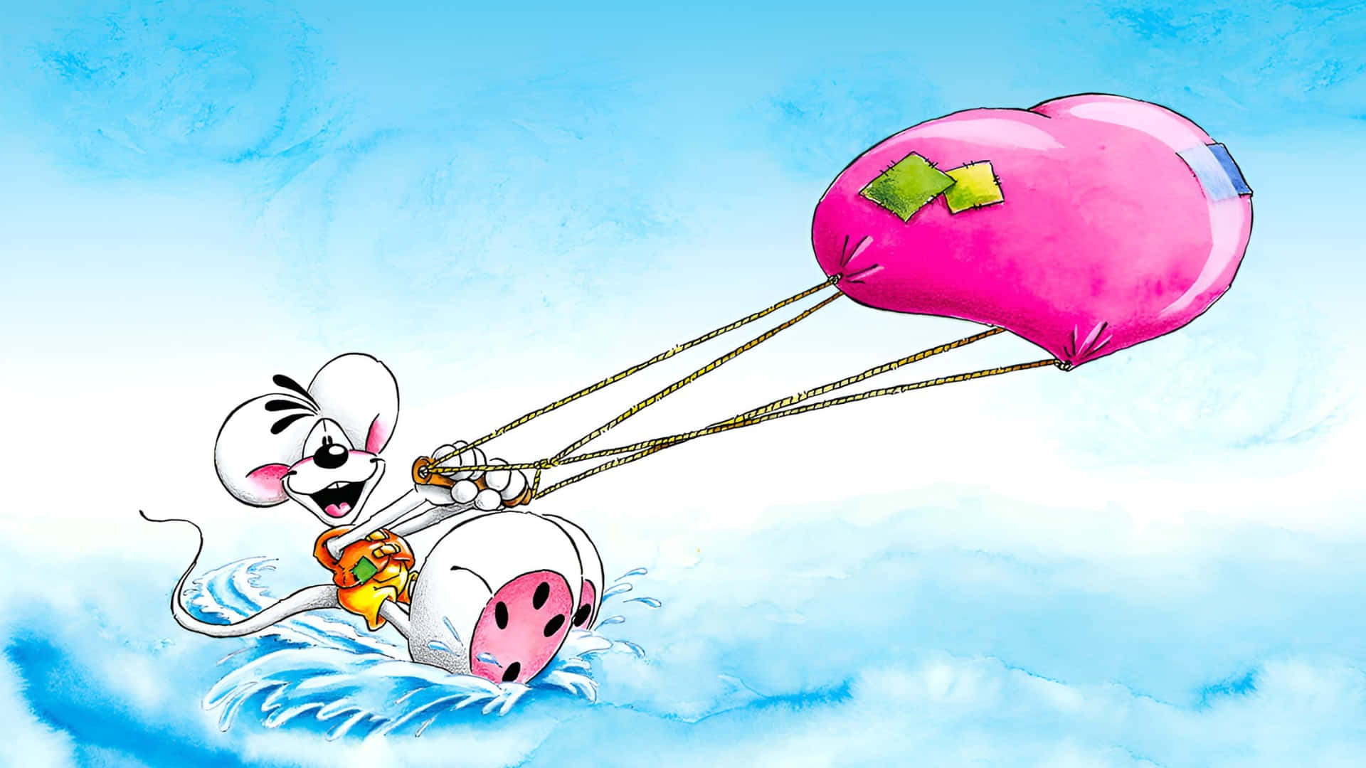 Diddl Mouse Haciendo Kitesurf Fondo de pantalla