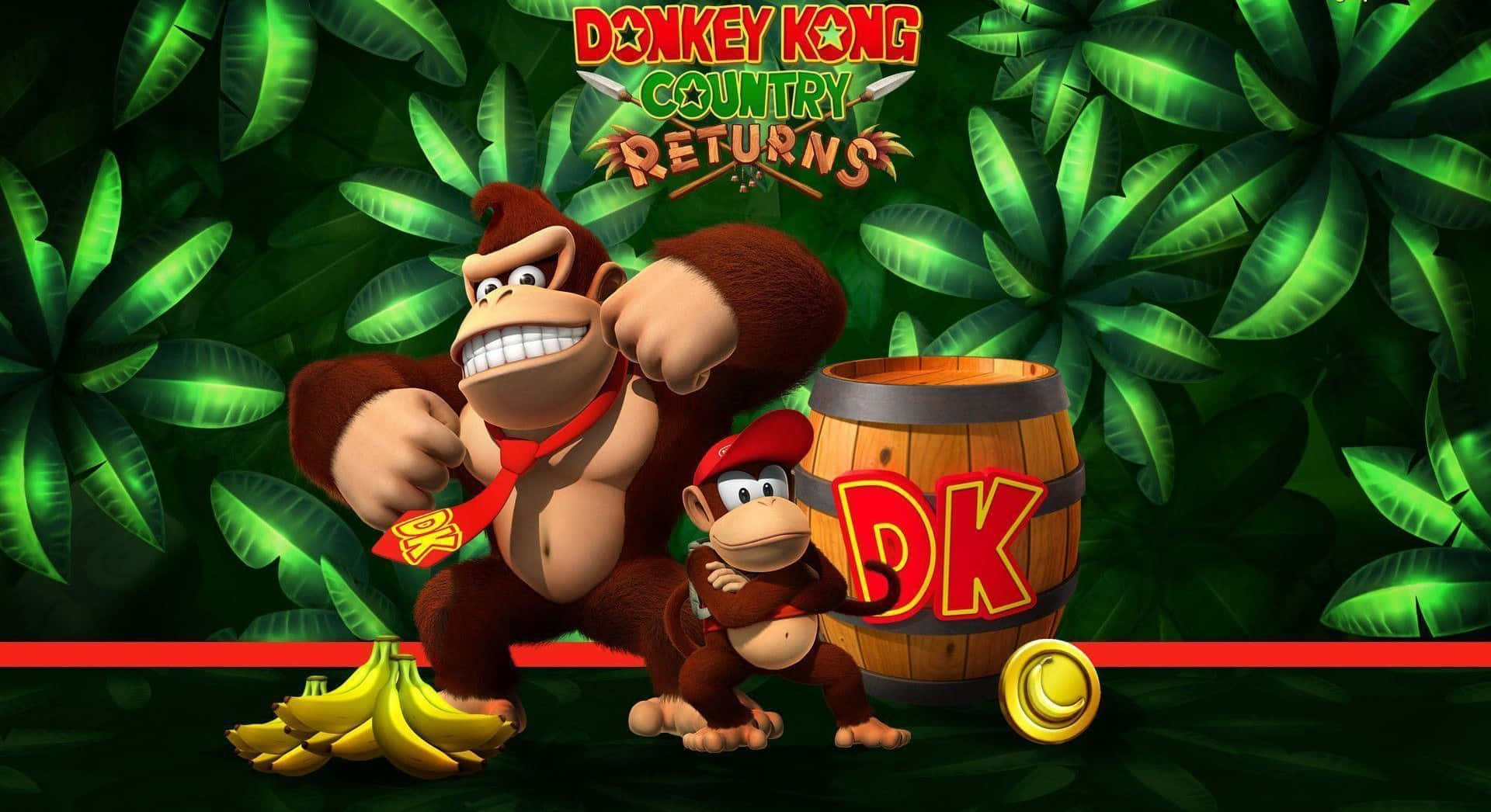 Diddy Kong In Actie - Super Smash Bros Personage Achtergrond