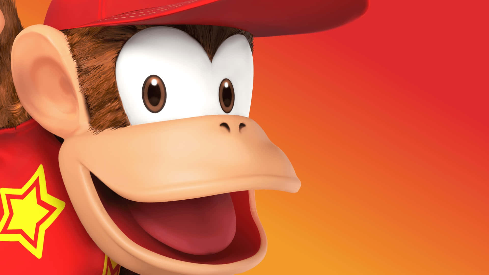 Diddy Kong Swingt In Actie Achtergrond