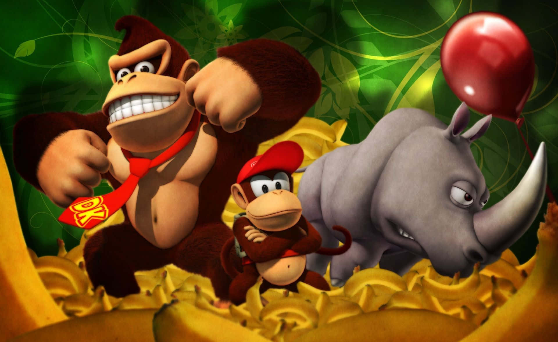 Diddy Kong Esittää Luottavaista Asentoaan Korkearesoluutiossa Taustakuva