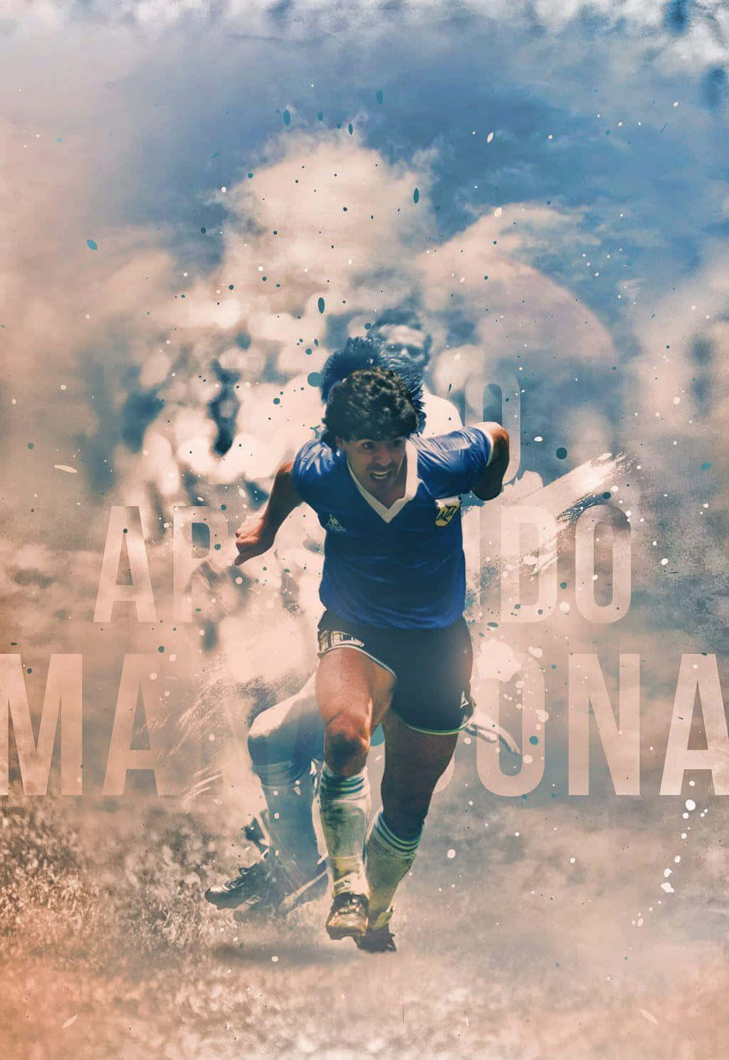 Diegoarmando Maradona Fotboll Golden Boy Digital Konst Wallpaper
