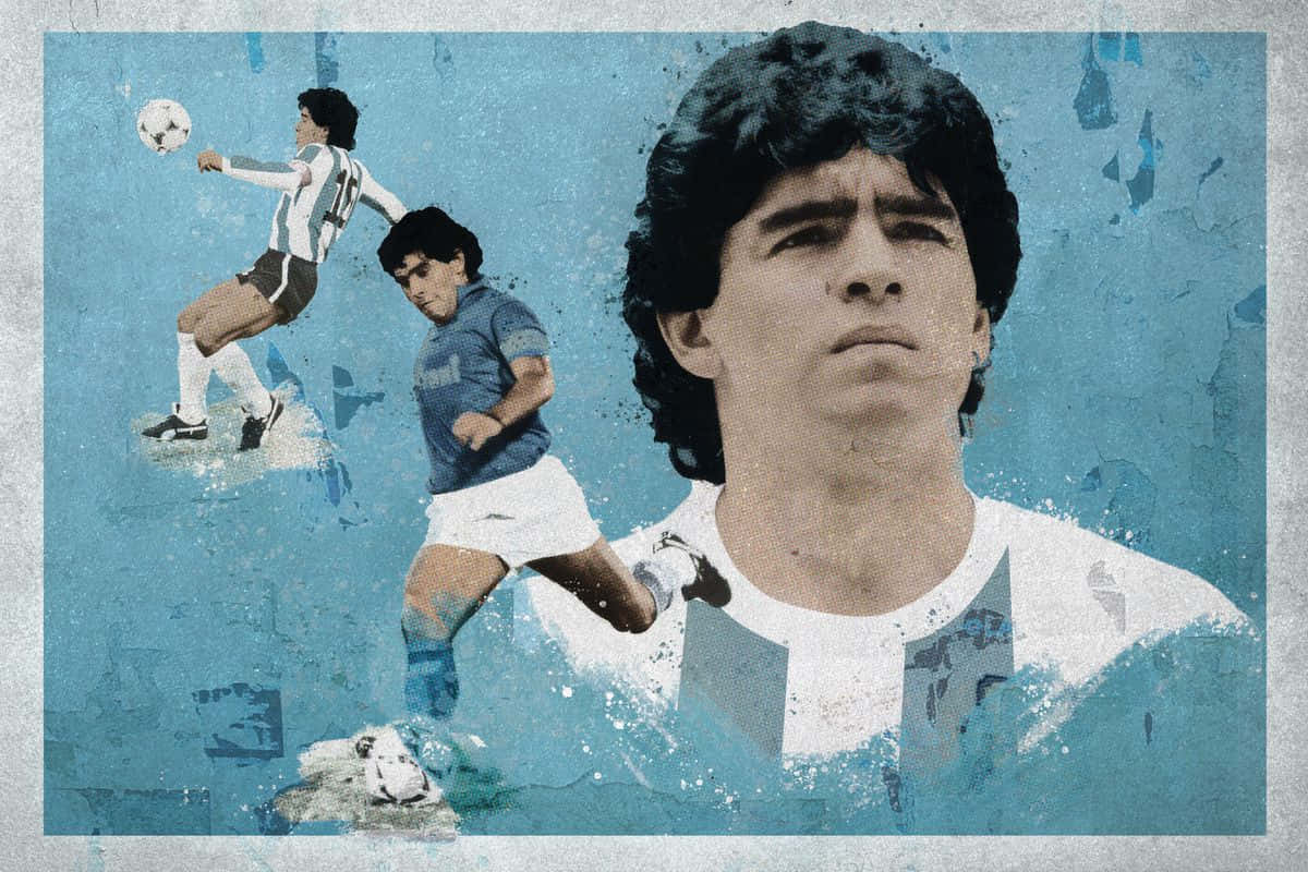 Artede Pintura Digital De Diego Maradona Fondo de pantalla