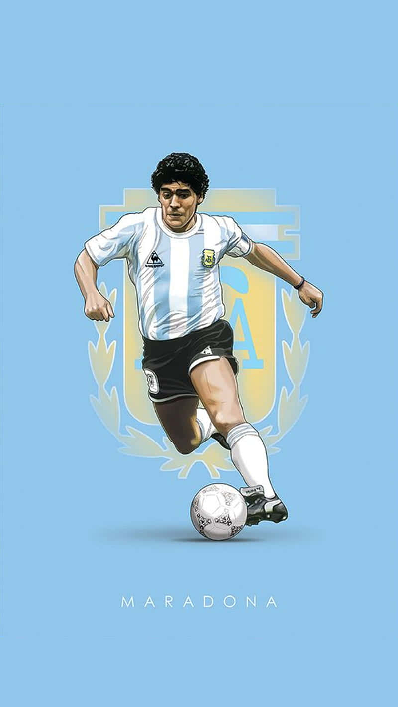 Diegomaradona Fotboll Kick Digital Konst Foto. Wallpaper