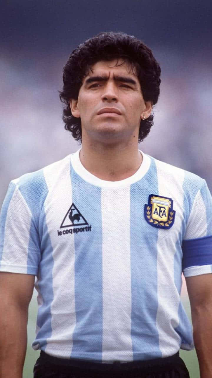Fotografiadel Profilo Di Diego Maradona Nel Calcio. Sfondo