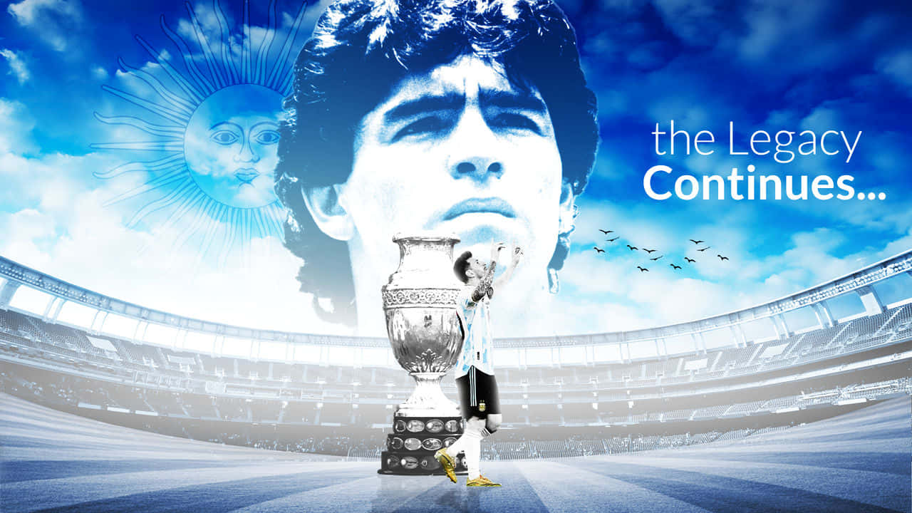 Diego Maradona Legacy Continues Digital Poster Wallpaper