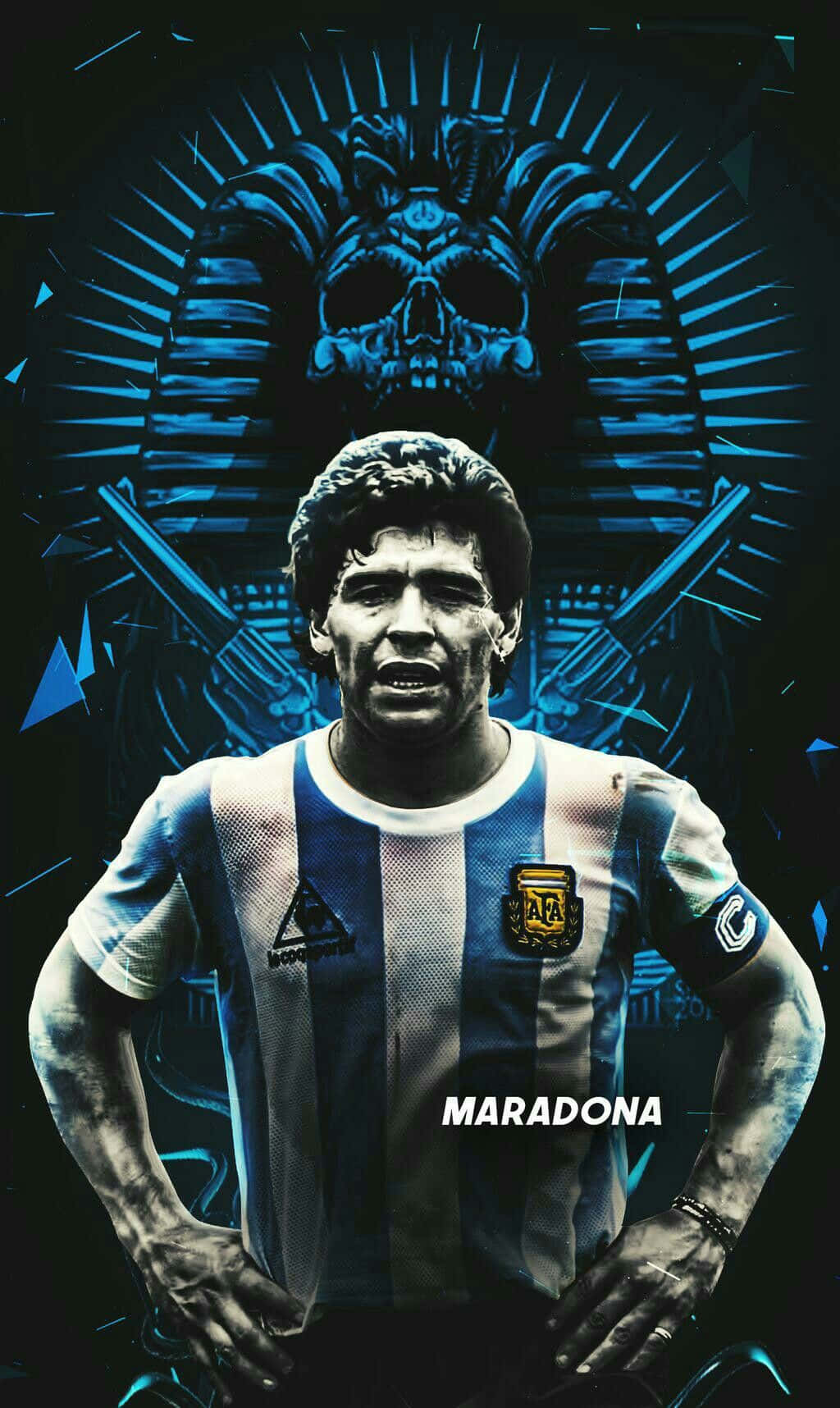 Diego Maradona The Golden Boy Digital Art Wallpaper