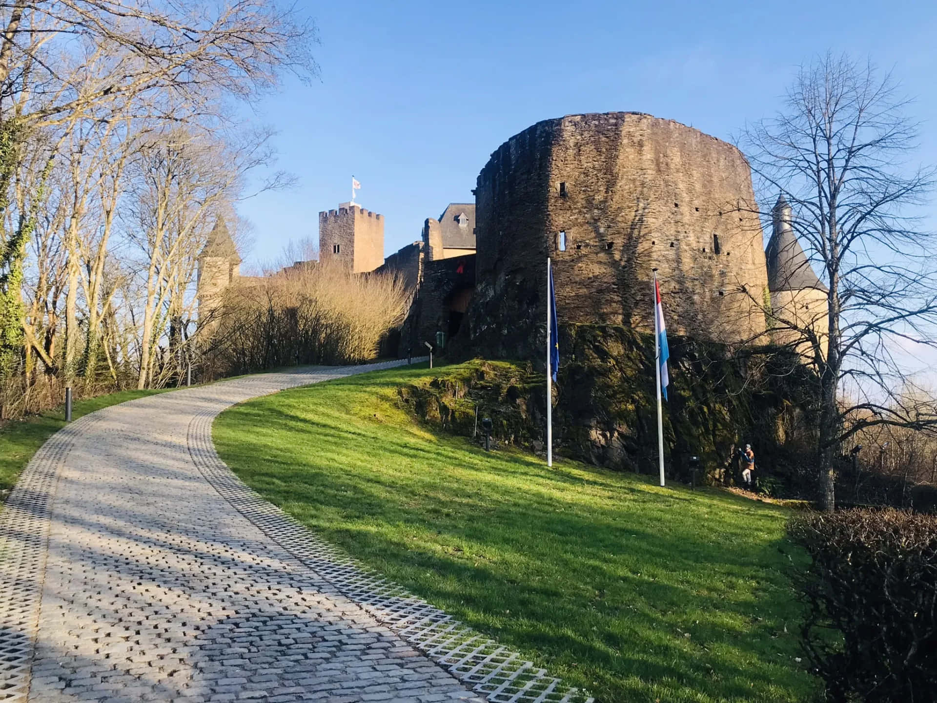 Diekirch Castle Luxembourg Sunny Day Wallpaper