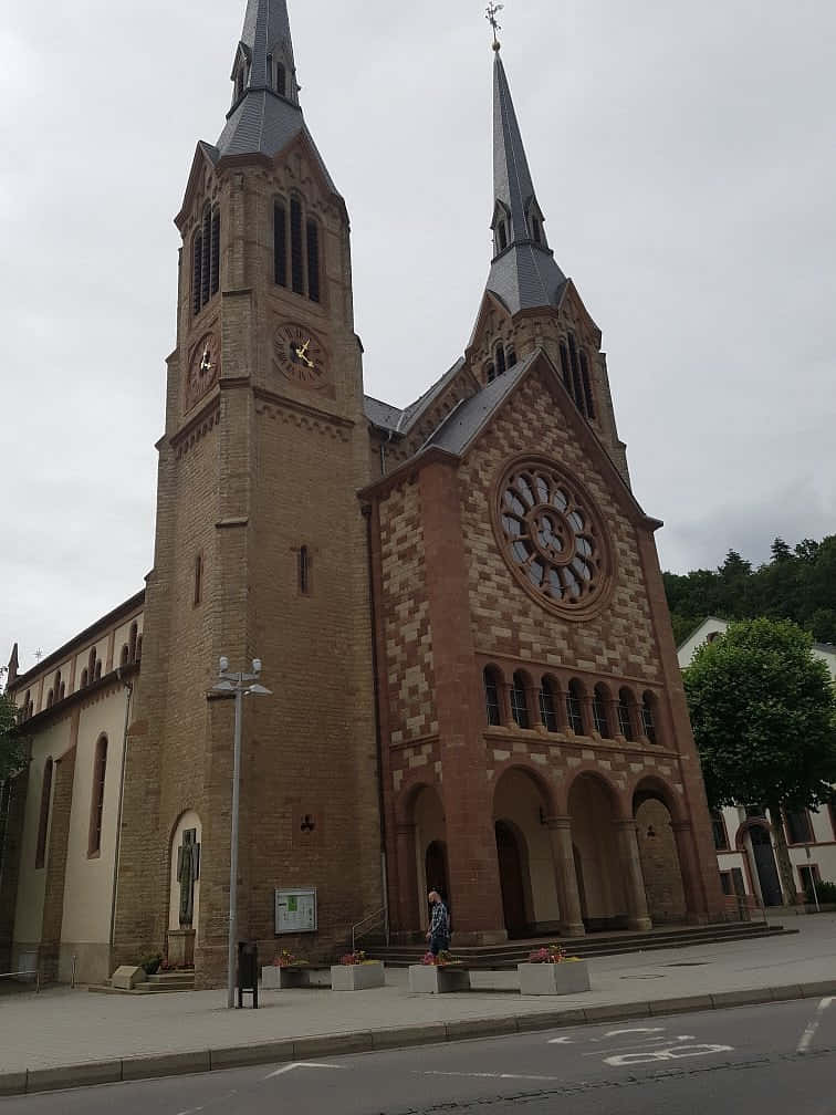 Diekirch Kerk Exterieur Achtergrond