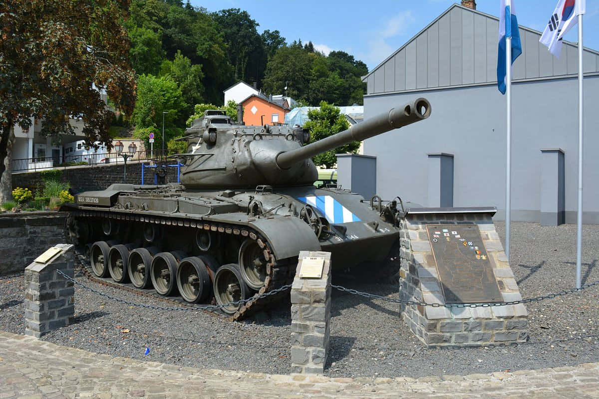 Diekirch Militair Museum Tentoonstelling Tank Achtergrond