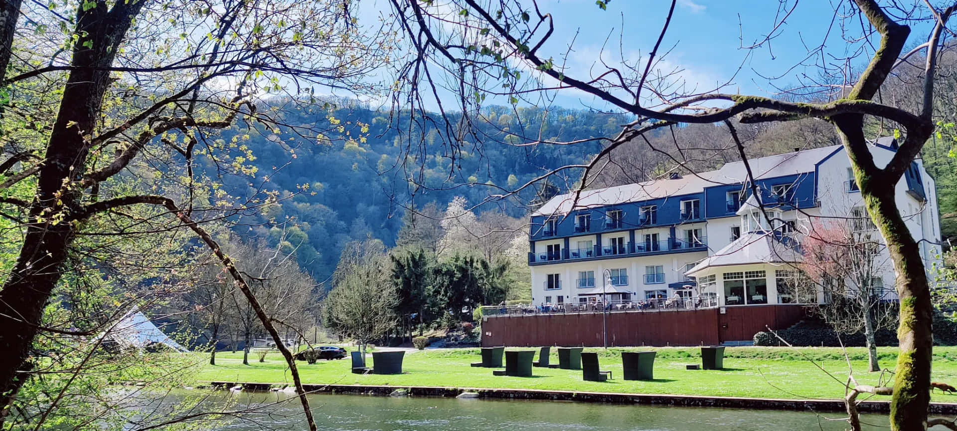 Diekirch Riverside Hotel Springtime Wallpaper