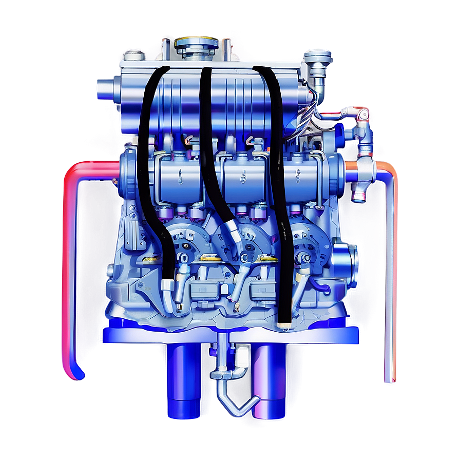 Diesel Car Engine Blueprint Png 06132024 PNG