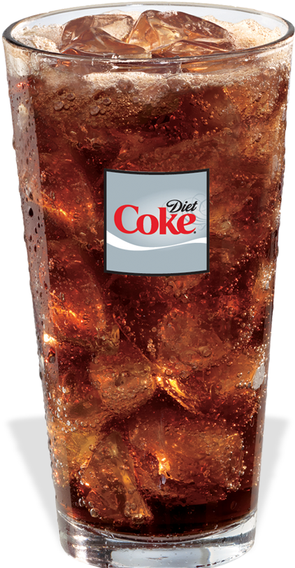 Diet Coke Glass Iced Beverage PNG