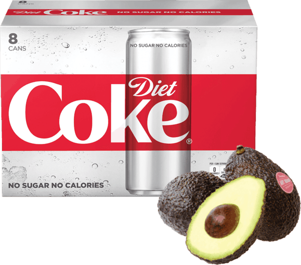 Diet Cokeand Avocado Diet Choices PNG