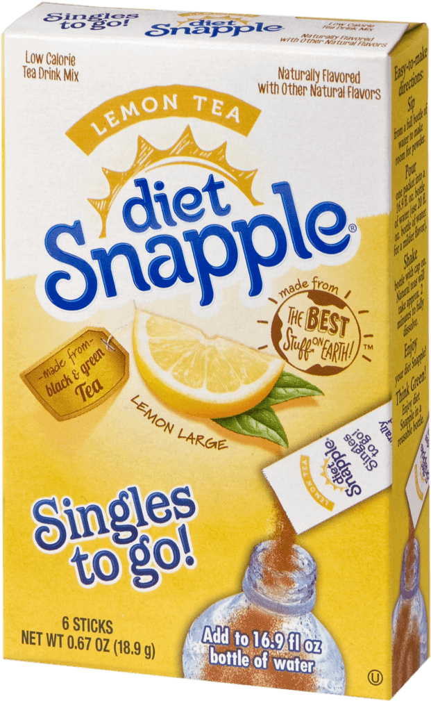 Diet Snapple Lemon Tea Mix Packaging PNG