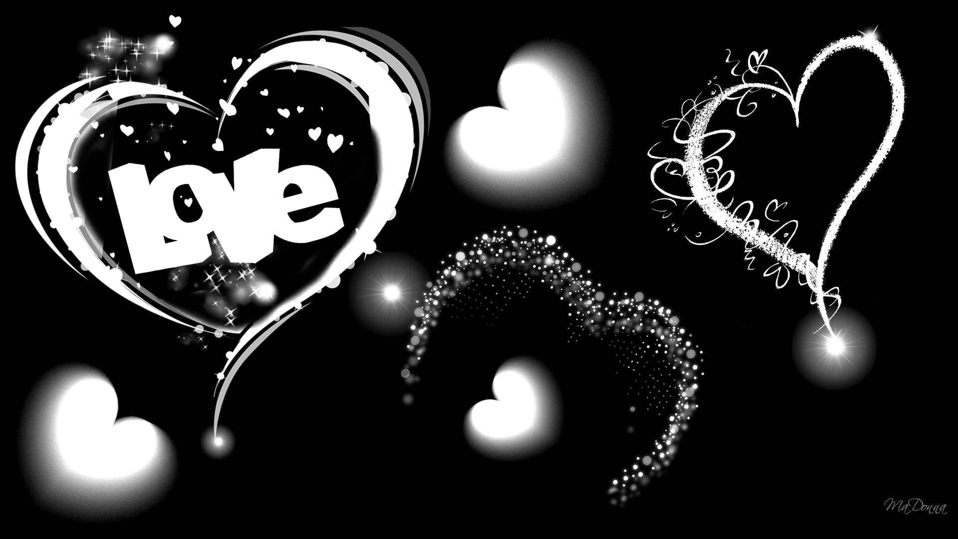 Different Black And White Heart Designs Wallpaper