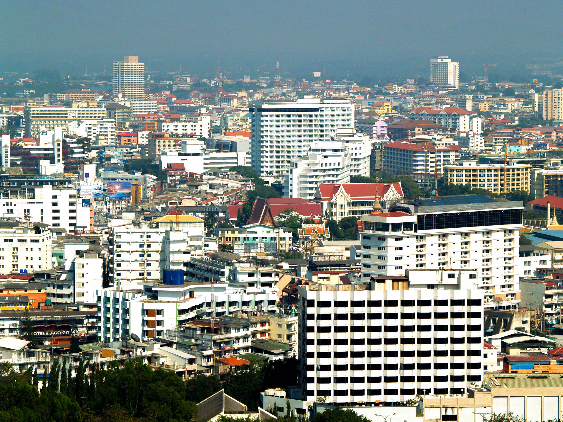 Olikabyggnader I Pattaya City. Wallpaper
