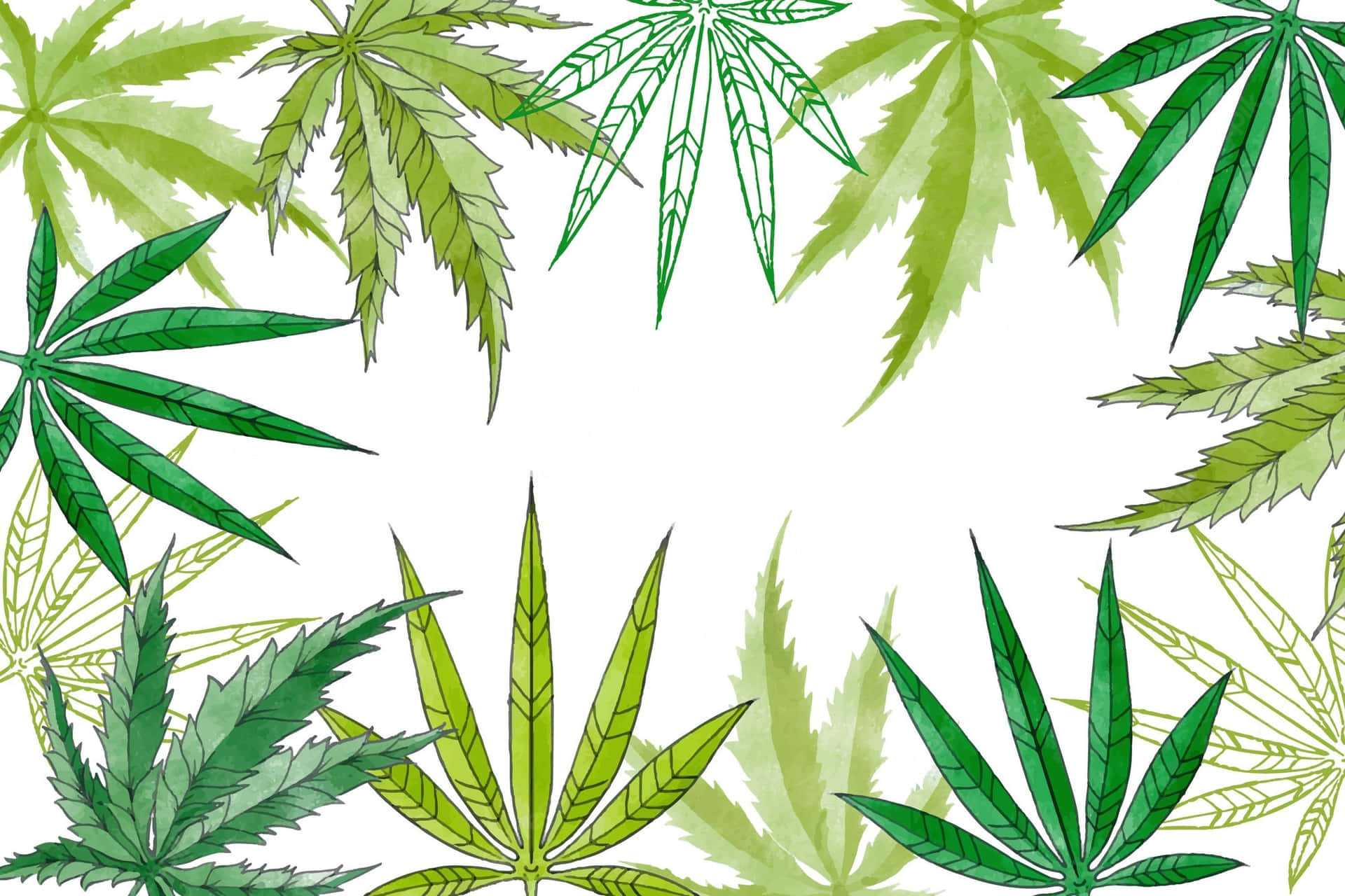 Forskellige designs af marijuana bladtapet Wallpaper