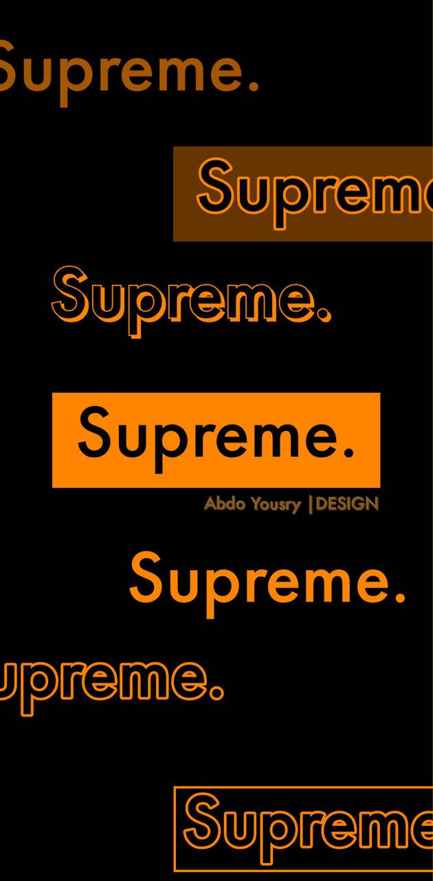 Verschiedenestile Des Orange Supreme Logos Wallpaper