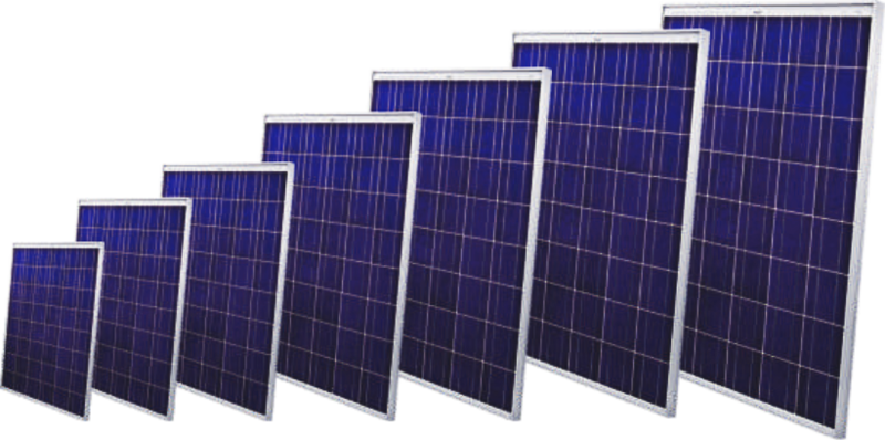 Different Sizes Solar Panels Array PNG