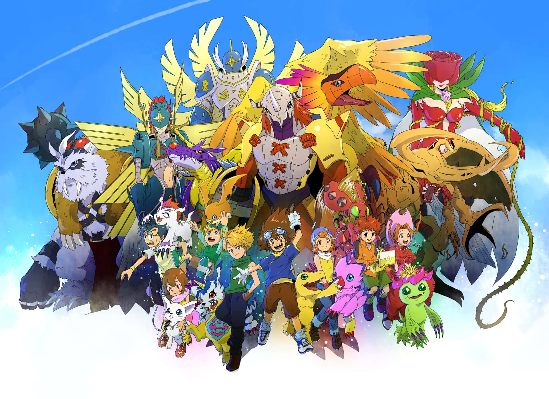 Karya Seni Grup Petualangan Digimon Wallpaper