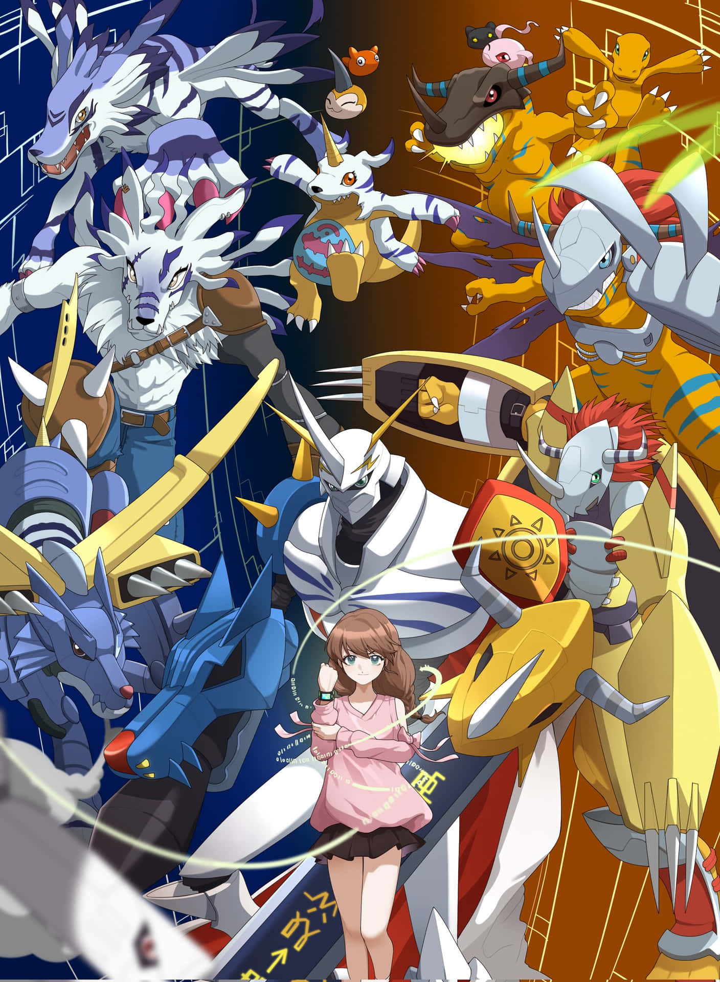 Digimon Vergadering Kunstwerk Achtergrond